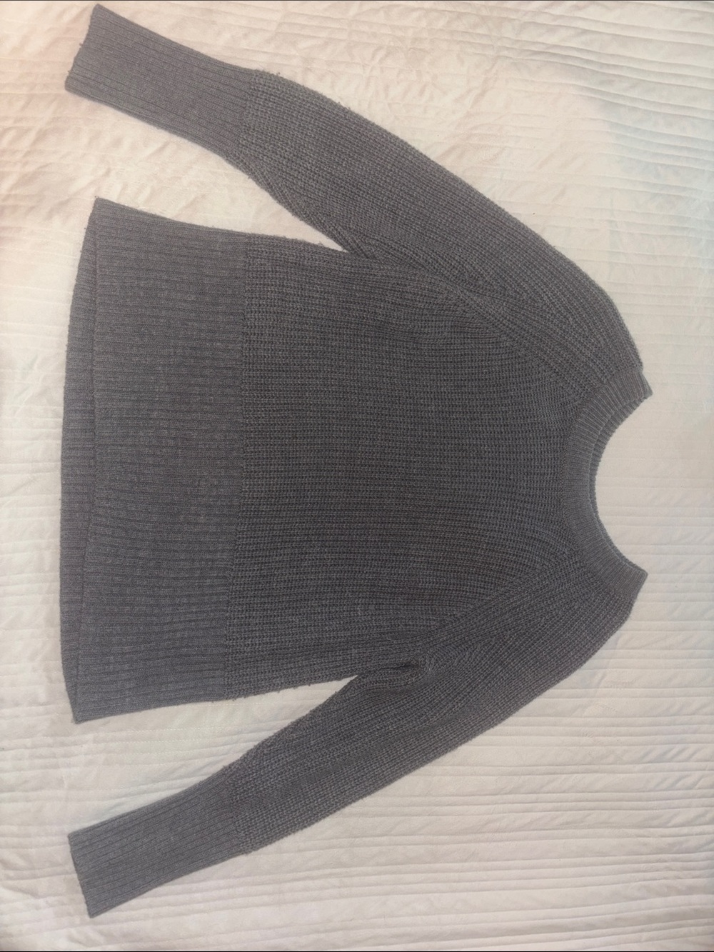 a new day Gray Ribbed Crewneck Sweater